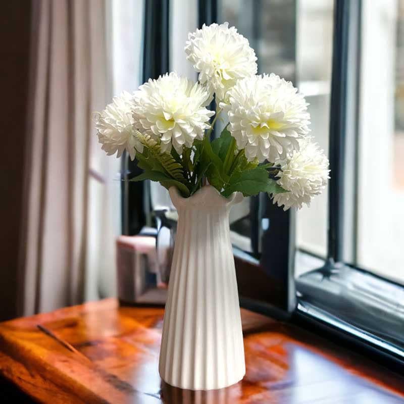 Hortensia Chrysanthemum Floral Stick - White