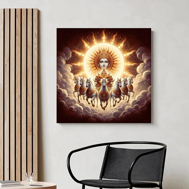 Surya Deva Chariot Wall Painting